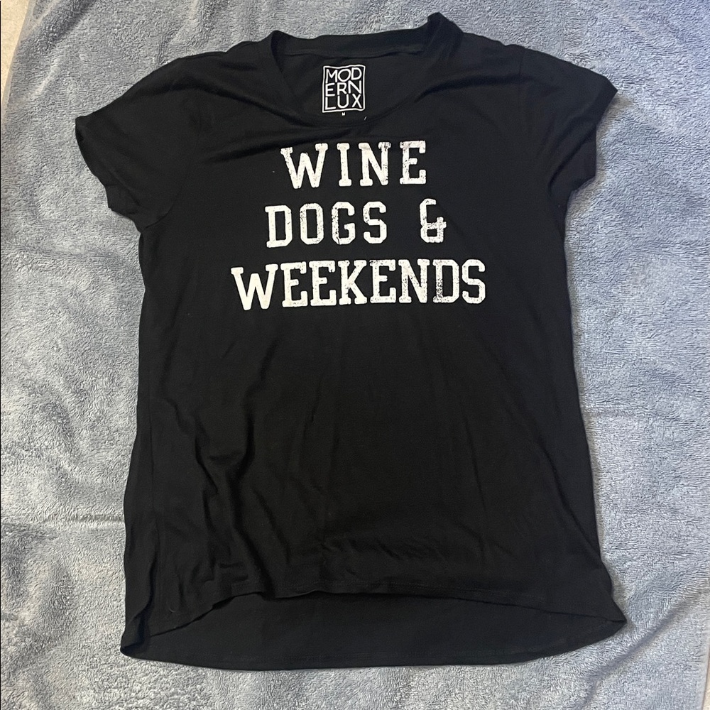 Modern Lux Black Tee with White Print